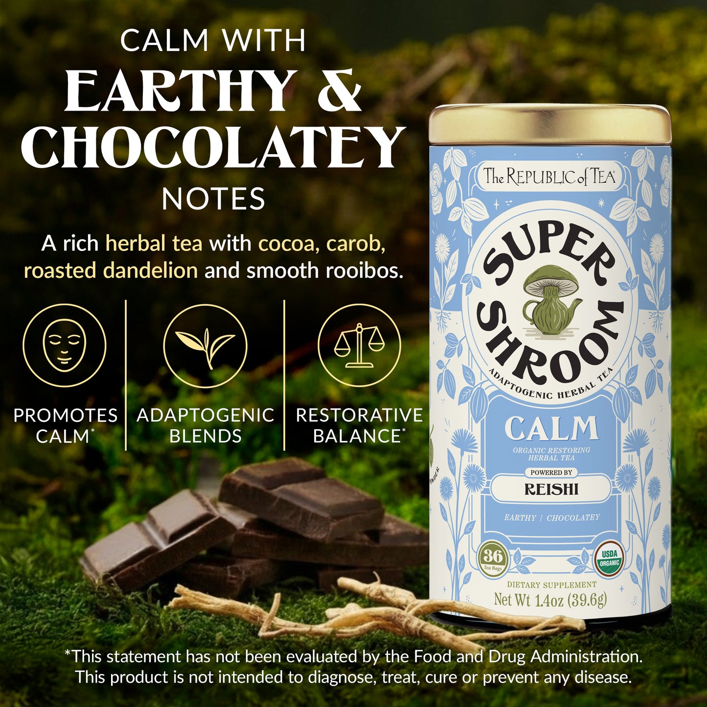 Organic Calm SuperShroom Herbal Tea