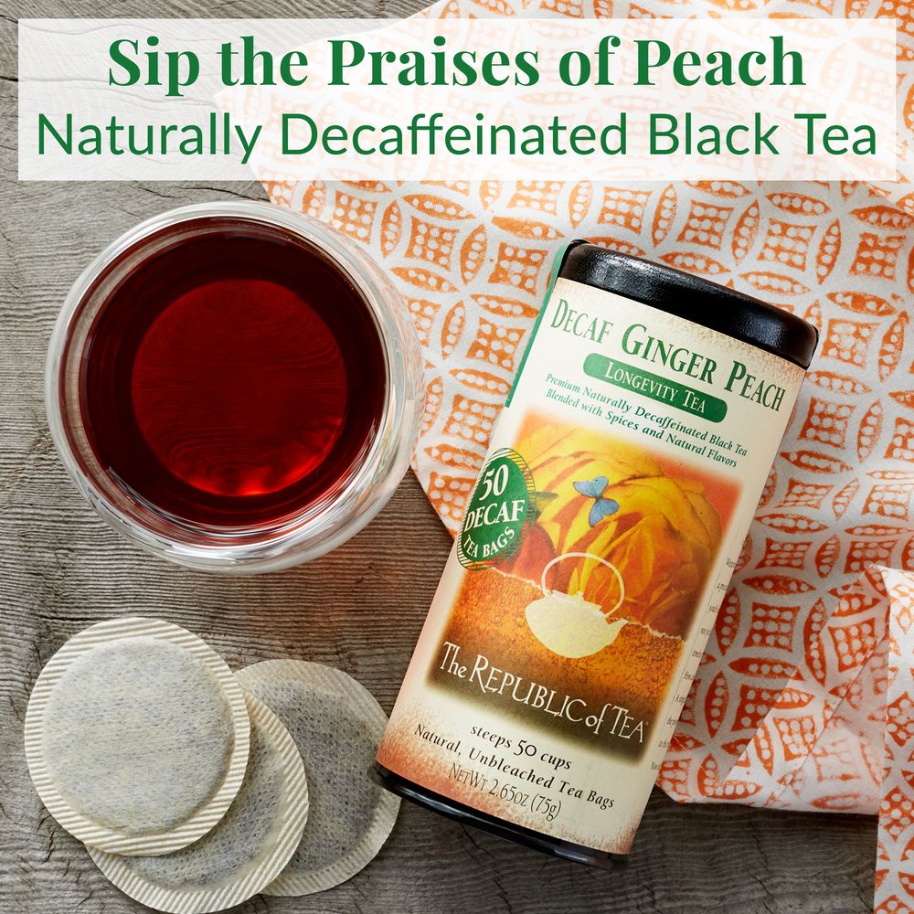 Decaf Ginger Peach Black Tea Bags