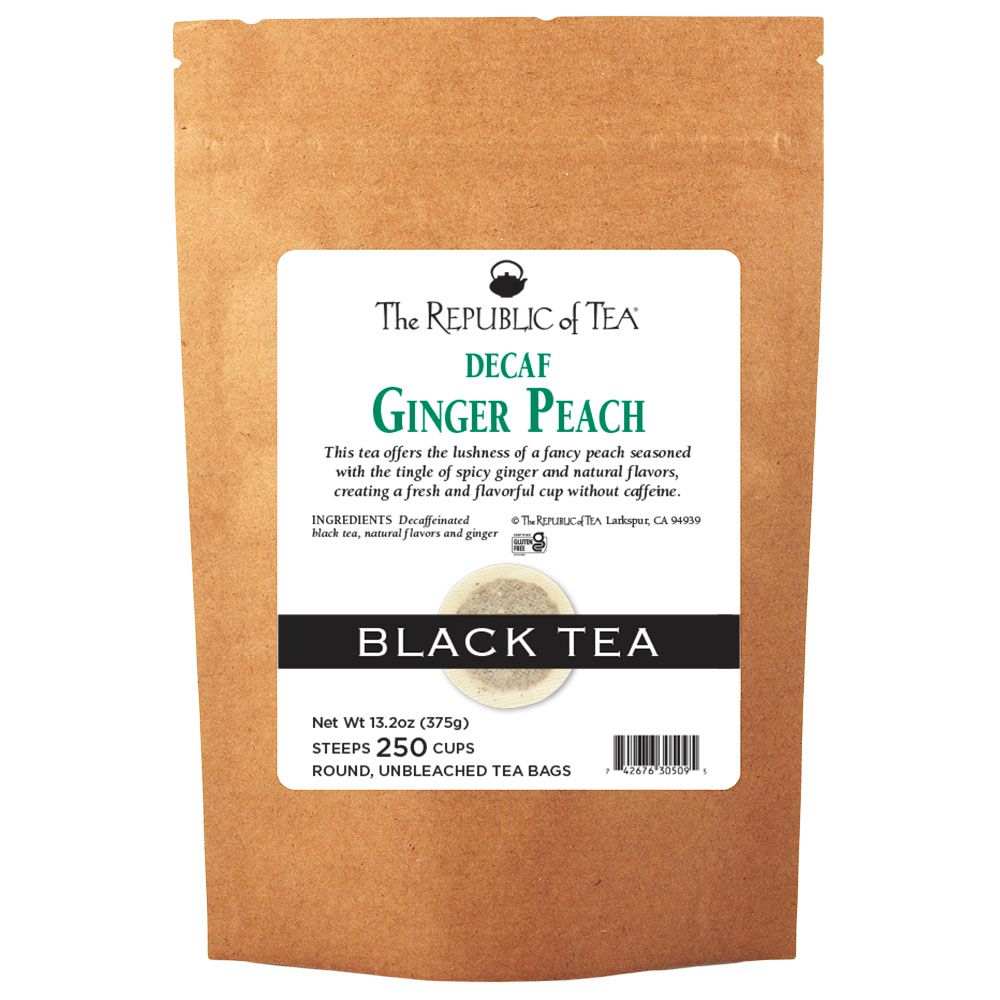 Decaf Ginger Peach Black Tea Bags