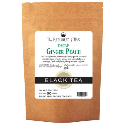 Decaf Ginger Peach Black Tea Bags