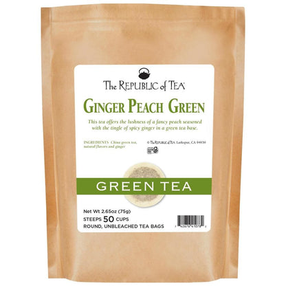 Ginger Peach Green Tea Bags