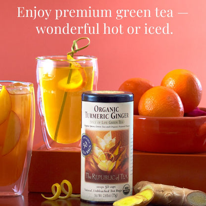 Organic Turmeric Ginger Green Tea Bags